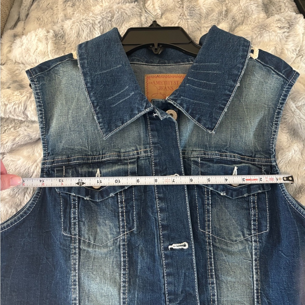Amethyst Jeans Jean Jacket Vest Ladies Sz 2X - Picture 5 of 7